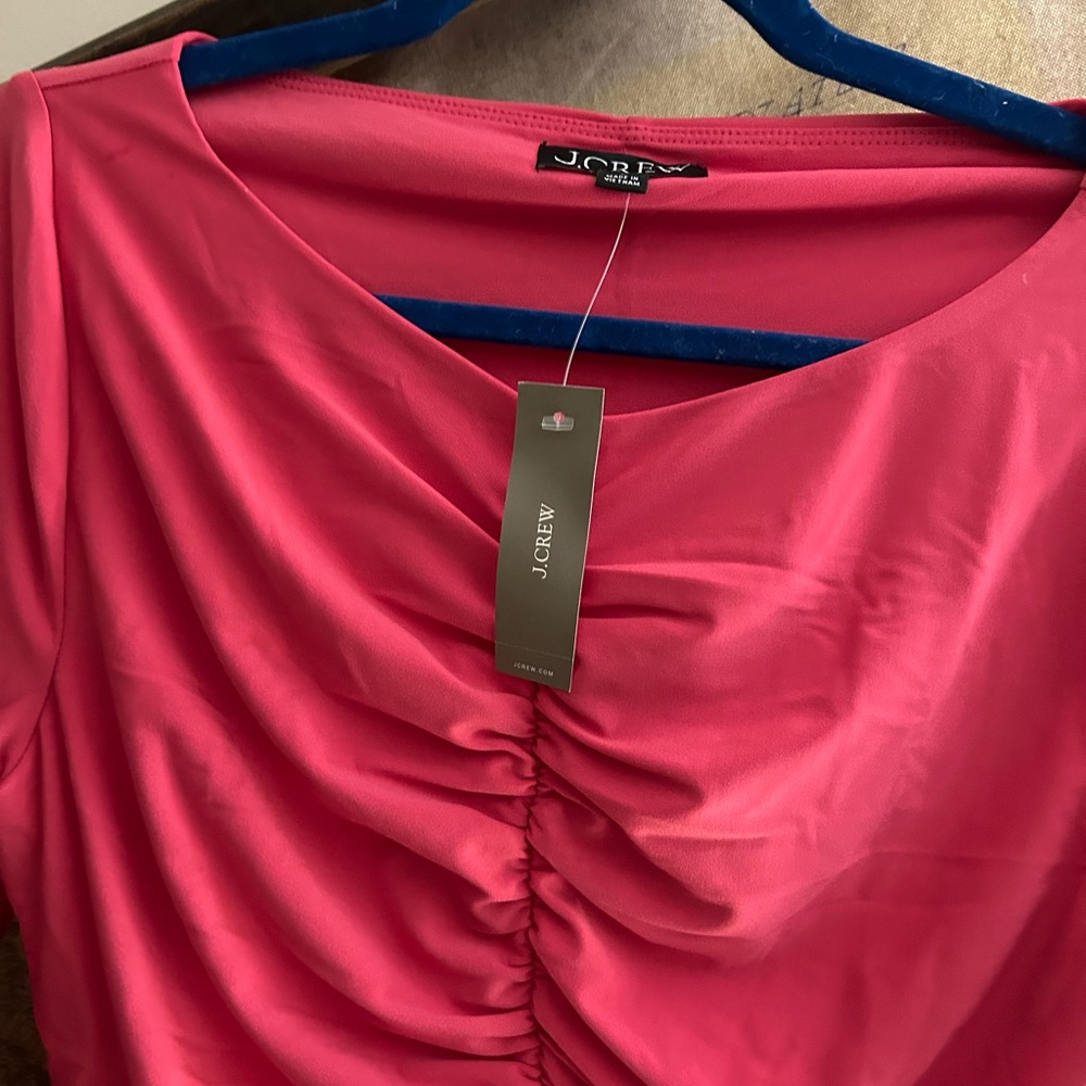 * New J Crew Top Dragon Fruit Pink SZ Large *
